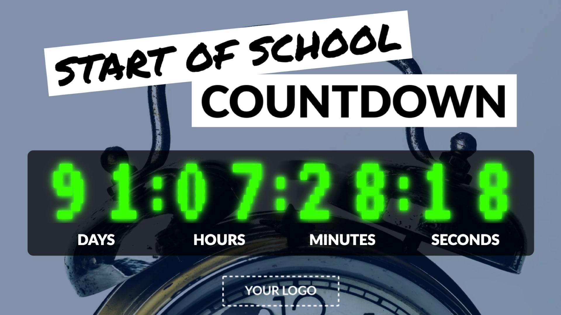 Start of School Countdown Digital Signage Template
